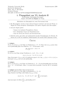 1. ¨Ubungsblatt zur VL Analysis II ¨Ubung - TU Berlin