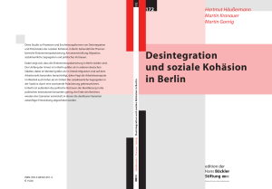Desintegration und soziale Kohäsion in Berlin - Hans-Böckler