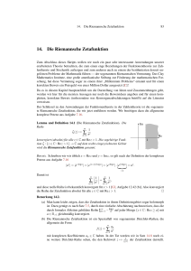 14. Die Riemannsche Zetafunktion ∑ ∑ ∑ ∑
