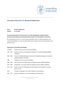 Curriculum Vitae Prof. Dr. Bernhard Dobberstein