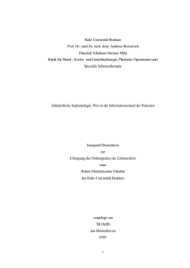 Zahnärztliche Implantologie : wie ist der - Ruhr