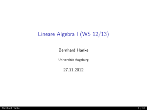 Lineare Algebra I (WS 12/13) - math.uni-augsburg.de