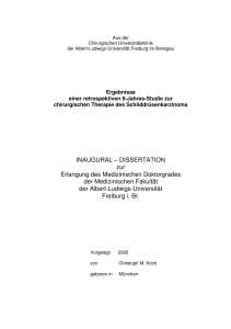 INAUGURAL – DISSERTATION zur Erlangung des Medizinischen