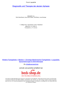 Diagnostik und Therapie der akuten Aphasie - Beck-Shop