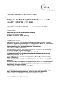 Akkreditierungsurkunde Umweltanalytik Nürnberg