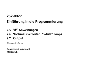 252-0027 Einführung in die Programmierung