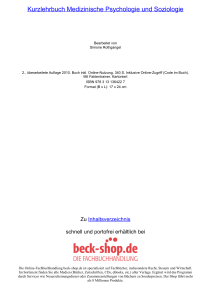 Kurzlehrbuch Medizinische Psychologie und Soziologie - Beck-Shop