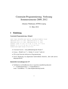 Constraint-Programmierung Vorlesung - IMN/HTWK