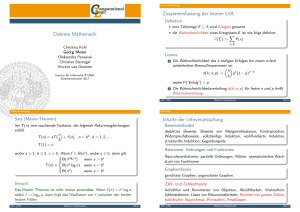 Diskrete Mathematik Zusammenfassung der letzten LVA Inhalte der