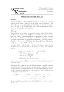 Beispiellösungen zu Blatt 74 - Mathematik an der Universität Göttingen