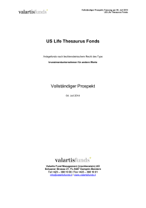 US Life Thesaurus Fonds - bendura fund management alpha ag