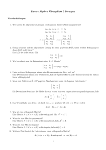 Lineare Algebra: ¨Ubungsblatt 5 Lösungen