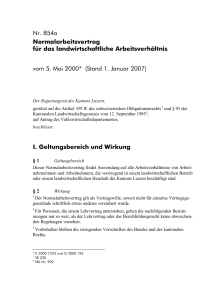 Normalarbeitsvertrag für das landwirtschaftliche Arbeitsverhältnis