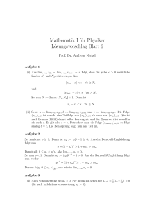 Mathematik I für Physiker Lösungsvorschlag Blatt 6