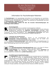 Information für Psychotherapie-Patienten