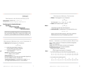 Vorlesung 21 Parallelprogramm (Implementierung) ≈ Algorithmus +