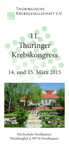 11. Thüringer Krebskongress - Vereinigung der Mitteldeutschen