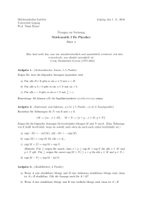 Mathematik I für Physiker Blatt 4