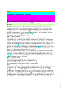 Bedeutung der Einführung der PCR im Blutspendewesen