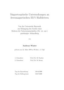 Magnetooptische Untersuchungen an III-V