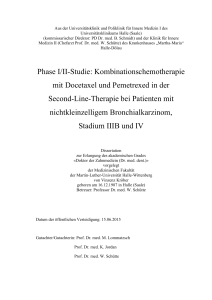 Kombinationschemotherapie mit Docetaxel und Pemetrexed in der