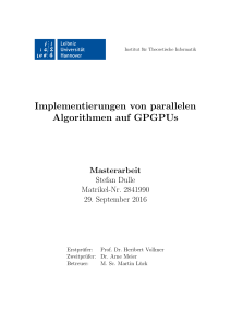 Implementierungen von parallelen Algorithmen auf GPGPUs