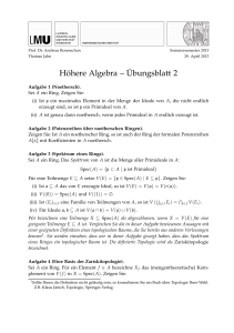 Höhere Algebra – Übungsblatt 2