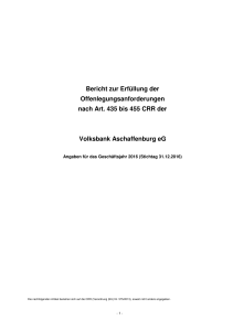 Offenlegungsbericht 2016 - Volksbank Aschaffenburg eG