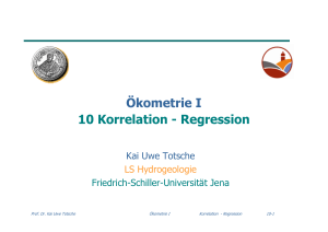 Ökometrie I 10 Korrelation - Regression - Uni Jena