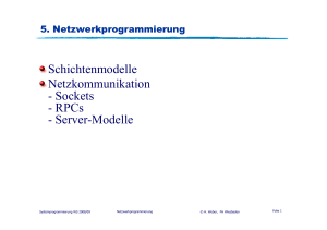 Schichtenmodelle Netzkommunikation - Sockets - RPCs
