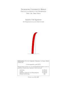 Analysis I - TU Berlin - Institut für Mathematik