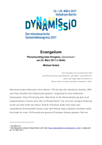 Evangelium - DYNAMISSIO