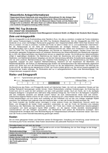 Wesentliche Anlegerinformationen DWS TRC Top Dividende Ziele