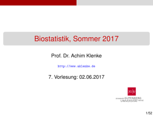 Biostatistik, Sommer 2017 - staff.uni
