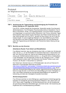 Protokoll der PSAG-Mitgliederversammlung vom 27. Januar 2016