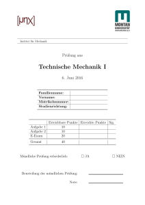 Technische Mechanik I - Institut für Mechanik