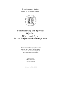 Untersuchung der Systeme Ds+π+π-, Ds+π - Ruhr