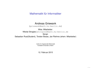 Mathematik für Informatiker - Institut fuer Mathematik