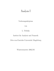 Vorlesungsskriptum Analysis I