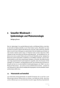 1 Sexueller Missbrauch – Epidemiologie und Phänomenologie