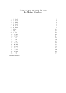 Elementary Number Theory