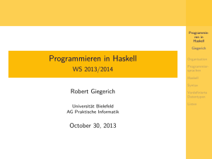 Programmieren in Haskell - WS 2013/2014