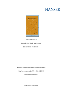 Albrecht Wellmer Versuch über Musik und Sprache ISBN: 978-3