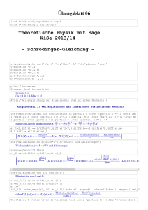 Übungsblatt 06 Theoretische Physik mit Sage WiSe 2013/14