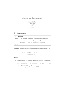 Algebra und Zahlentheorie