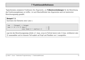 7 Funktionsdefinitionen - Uni Konstanz, Informatik