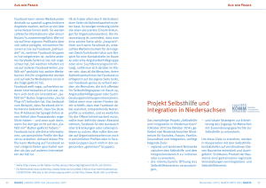 Projekt Selbsthilfe und Integration in Niedersachsen