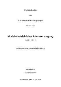 Modelle betrieblicher Altersversorgung - Hans-Böckler