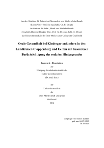 Orale Gesundheit bei Kindergartenkindern in den Landkreisen