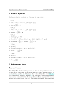 1 Landau-Symbole 2 Rekursionen lösen